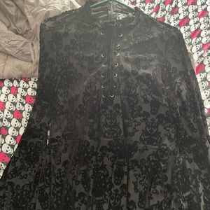 Killstar plus size black embroidered dress